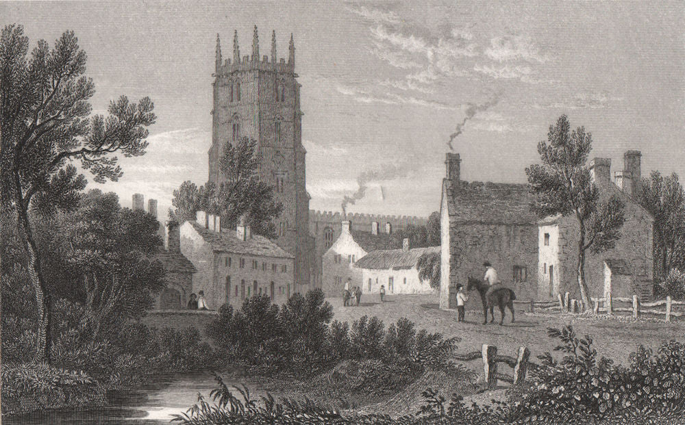 Northop, Flintshire, Wales, by Henry Gastineau 1835 old antique print picture